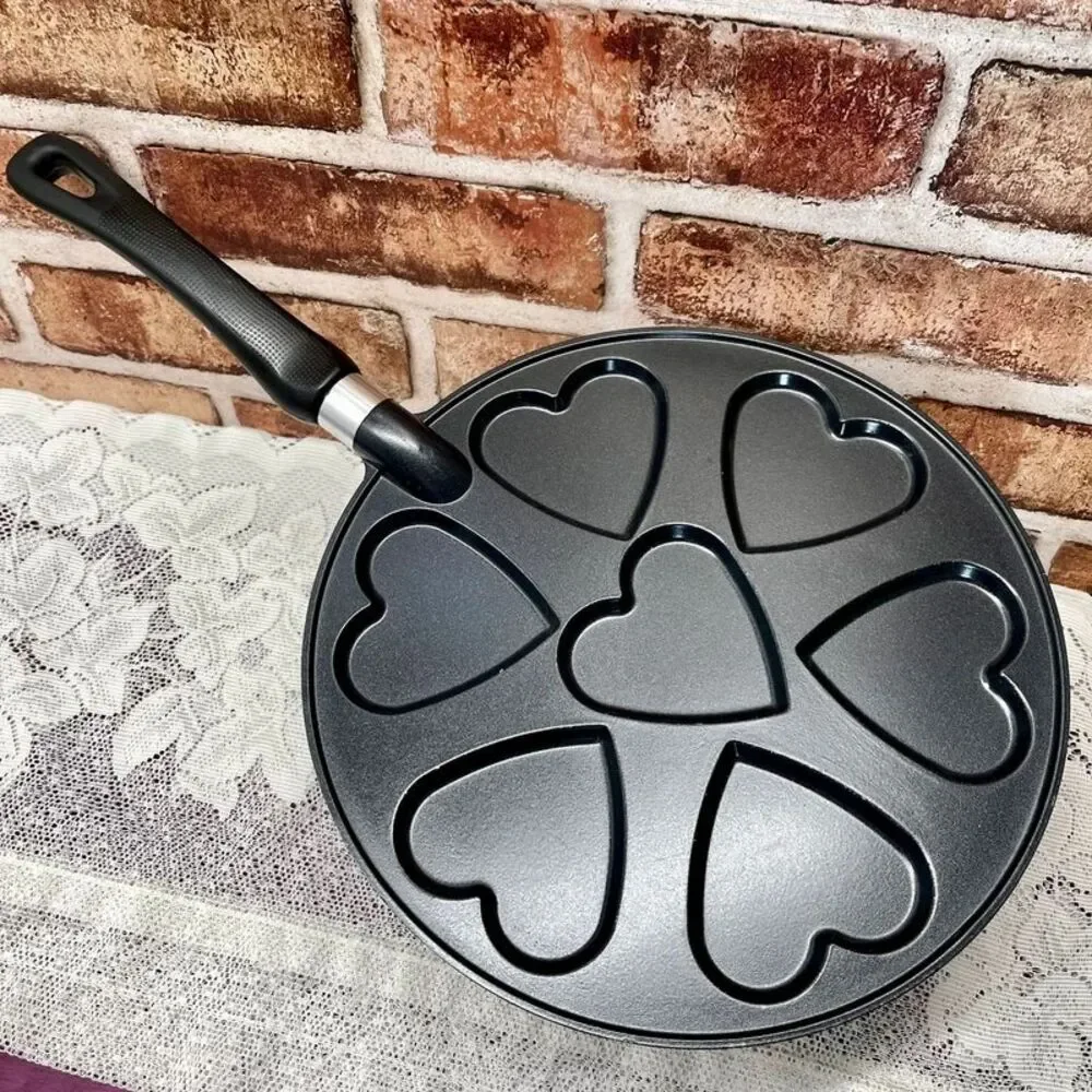 Nordic Ware Heart Shaped Pancake Cast Iron Aluminum Non Stick Pan, Used